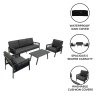 Aluminium 4 Piece Sofa Set - Anthracite Grey