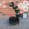 Water Feature Garden Fountain Solar Powered Outdoor Garden Cascade Ornament D̩cor Patio Resin Green Freestanding Cascading 4 Tier Spilling Bowls