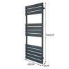 Vertical Towel Radiator Designer Flat Panel 1200mm x 450mm Bathroom Heated Rail Matt Anthracite Grey Central Heating Ladder Heater Wall Mounted Carbon Steel FREE Cleaning Brush Fixing Kit & Brackets