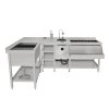 Deluxe Cocktail Bar Station Ice Well & Modular Corner Unit Stainless Steel Sink Mixer Tap Speed Rail Shelves Drink Refresher Gastro Pots Removable Dividers Splashback 2 Connector Brackets & Shaker