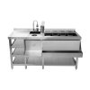 Deluxe Cocktail Bar Station Ice Well & Modular Corner Unit Stainless Steel Sink Mixer Tap Speed Rail Shelves Drink Refresher Gastro Pots Removable Dividers Splashback 2 Connector Brackets & Shaker