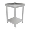 Modular Cocktail Bar Corner Unit With 5cm Splashback 85 x 55 x 55cm 2 Tier Shelf Worktop Prep Workstation Heavy Duty Stainless Steel Adjustable Feet Bar Station Link 2 x Brackets Included