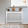 Radiator Cover White MDF Trellised Grill Modern Cabinet Shelf 1115mm