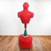 Free Standing Boxing Dummy Large Size Red 175cm Martial Arts Kick Boxing Training Body Revolution Indoor Outdoor Realistic MMA Opponent Partner Punch BOB Targeted Striking Mannequin Portable Gym Use