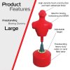 Free Standing Boxing Dummy Large Size Red 175cm Martial Arts Kick Boxing Training Body Revolution Indoor Outdoor Realistic MMA Opponent Partner Punch BOB Targeted Striking Mannequin Portable Gym Use