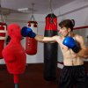 Free Standing Boxing Dummy Large Size Red 175cm Martial Arts Kick Boxing Training Body Revolution Indoor Outdoor Realistic MMA Opponent Partner Punch BOB Targeted Striking Mannequin Portable Gym Use