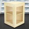 MonsterShop CM60 Corner Shop Counter Retail Showcase Display Cabinet, Maple, 120 x 90 x 60cm