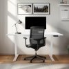 Electric Standing Desk 160cm x 60cm White Height Adjustable Ergonomic Sit to Stand Computer Workstation Built In Drawer USB A & C Charging Cable Holes & Tray Bag Hook Office Table Memory Smart Panel