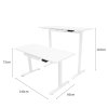 Electric Standing Desk 140cm x 60cm White Height Adjustable Ergonomic Sit to Stand Computer Workstation Built In Drawer USB A & C Charging Cable Holes & Tray Bag Hook Office Table Memory Smart Panel