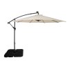 LED Cantilever Parasol 3m With Square Base – Cream