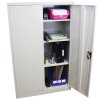 Metal Office 2 Doors Filing Cabinet Flatpack Document File Compartments Lockable Storage Cupboard Unit 140cm