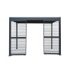 Anthracite Aluminium Pergola With 2 x Shutter Panels - 3m x 3m