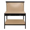Garage Workbench Black Pegboard Drawer Shelves LED Light Heavy Duty Steel Wooden Workshop Industrial Shed DIY Work Table Desk Tool Storage Station Unit 370kg Total Capacity 40 Hooks Rubber Mallet