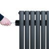 Oval Single Column Radiator - 1600 x 600mm - Anthracite Grey