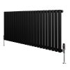 Oval Single Column Radiator & Valves - 600mm x 1440mm - Black