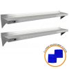 KuKoo Commercial Catering Corrosion Resistant x 2 Stainless Steel Kitchen Wall Shelf & Free Microfiber Cloths 1940mm x 300mm