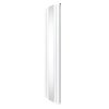 Flat Panel Radiator With Mirror 1800mm x 425mm Modern Designer Double Column Vertical Heater Gloss White Carbon Steel Wall Mounted Kitchen Living Room Cleaning Brush Fixing Kit & Brackets