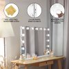 Light Up Hollywood Mirror 15 LED Vanity Makeup Table Wall Touch Screen Dimmable 3 Colour Modes Bluetooth Speaker 2 Charging Ports USB-A & USB-C Microfibre Cleaning Cloth 10 x Magnification Mirror