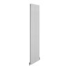 Designer Radiators 180 x 42cm Flat Panel Modern Central Heating Gloss White Vertical Column Double Panel Wall Mounted Slimline Kitchen Living Room Bathroom Commercial Cleaning Brush & Fixing Kit