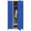 MonsterShop 3 Door Wide Steel Storage Lockers, Blue & Grey Metal Lockable Unit, School Staff Gym Changing