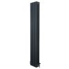 Traditional 4 Column Radiator & Valves - 1800 x 290mm - Anthracite Grey