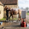 Portable Horse Shower With Steel Trolley 18L Tankless Instant Hot Water Gas Boiler LPG Heater 0-75C 10m Water Hose & 9-Pattern Spray Gun Camping Outdoor