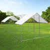 Walk In Chicken Run Cage Coop 4m x 8m x 2m Dog Pen House Kennel Large Metal Enclosure Rabbits Ducks Poultry Roof Cover Shelter Sunshade Pets Outdoor Backyard Farm Animal