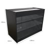 Retail Glass Shelf Product Display Shop Counter Showcase Lockable Cabinet Unit Black - K1200