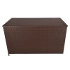 Rattan Garden Storage Brown Box & Waterproof Carry Bag Large Cushion Blanket Tools Toys Furniture Chest 582L Outdoor Patio Deck Steel Frame UV & Weather Resistant Gas Assisted Lift Lid Portable Wheels