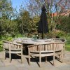 3m Cantilever Garden Parasol Banana Hanging Umbrella Winding Crank Shade Patio Outdoor Sun Shade Tilt UV Protection | Black Square Base
