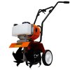 Petrol Cultivator Rotavator Cordless Garden Tiller 52CC 1.65kW 9000RPM 3HP 2 Stroke 1.2L Tank 4 Steel Blades 30cm Working Width 20cm Depth Portable Lawn Soil Digging Weed Removal FREE PPE & Tool Kit