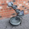 Water Feature Garden Fountain Solar Powered Outdoor Garden Cascade Ornament D̩cor Patio Resin Grey Freestanding Cascading 4 Tier Spilling Bowls