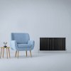 Designer Radiators 60 x 119cm Flat Panel Modern Central Heating Matt Black Horizontal Column Double Panel Wall Mounted Slimline Kitchen Living Room Bathroom Commercial Cleaning Brush & Fixing Kit
