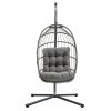 Rattan Hanging Egg Chair - Grey