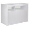 Retail 1/4 Glass Shelf Counter Shop Showcase Display Cabinet Shelves Unit White B1200