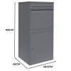 Parcel Post Drop Box XL Grey Steel Outdoor Lockable 2 Keys Letter Mail Package Courier Container Delivery Storage Wall Mount Safe Secure Anti Fishing Scannable Barcode Screwdriver Fixing Kit
