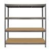 Monster Racking Q-Rax Garage Racking Heavy Duty Shelving, 360kg/shelf, 160cm x 60cm x 160cm, Grey