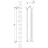 Oval Single Column Radiator & Valves - 1600mm x 360mm - Black