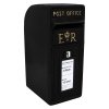 Royal Mail Post Box ER Cast Iron Wall Mounted Wedding Authentic Pillar Replica Lockable Post Office Letter Box Black
