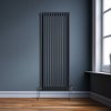 Traditional 3 Column Radiator 1800mm x 562mm Modern Central Heating Heater Matt Anthracite Grey Carbon Steel Vertical Wall Mounted Kitchen Living Room Bathroom Cleaning Brush Fixing Kit & Brackets