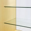 MonsterShop K1200 Lockable Glass Shop Counter Retail Display Cabinet, Maple, 120cm x 90cm x 60cm