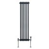 Traditional 2 Column Radiator 1500mm x 292mm Modern Central Heating Heater Matt Anthracite Grey Carbon Steel Vertical Wall Mounted Kitchen Living Room Bathroom Cleaning Brush Fixing Kit & Brackets