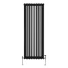 Traditional 3 Column Radiator 1800mm x 562mm Modern Central Heating Heater Matt Black Carbon Steel Vertical Wall Mounted Kitchen Living Room Bathroom Cleaning Brush Fixing Kit & Brackets