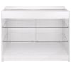 Retail Glass Shelf Product Display Shop Counter Showcase Lockable Cabinet Unit White - K1200