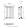 Traditional 3 Column Radiator - 600 x 425mm - Raw Metal