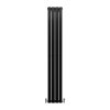 Designer Radiators 180 x 28cm Flat Panel Modern Central Heating Matt Black Vertical Column Double Panel Wall Mounted Slimline Kitchen Living Room Bathroom Commercial Cleaning Brush & Fixing Kit