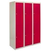 MonsterShop 3 x 2 Door Metal Storage Lockers, Red & Grey Steel Lockable Unit, Staff Gym School Changing Room