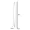 Flat Panel Radiator With Mirror 1800mm x 425mm Modern Designer Double Column Vertical Heater Gloss White Carbon Steel Wall Mounted Kitchen Living Room Cleaning Brush Fixing Kit & Brackets