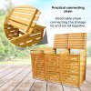Triple Wheelie Bin Store Strong Wooden Shed Recycling Store Natural Timber Lockable Latched Hinged Firewood Garden Tools Storage FREE Fixing Kit 120cm (H) x 198cm (W) x 81cm (D)