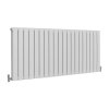 Designer Radiators 60 x 140cm Flat Panel Modern Central Heating Gloss White Horizontal Column Double Panel Wall Mounted Slimline Kitchen Living Room Bathroom Commercial Cleaning Brush & Fixing Kit